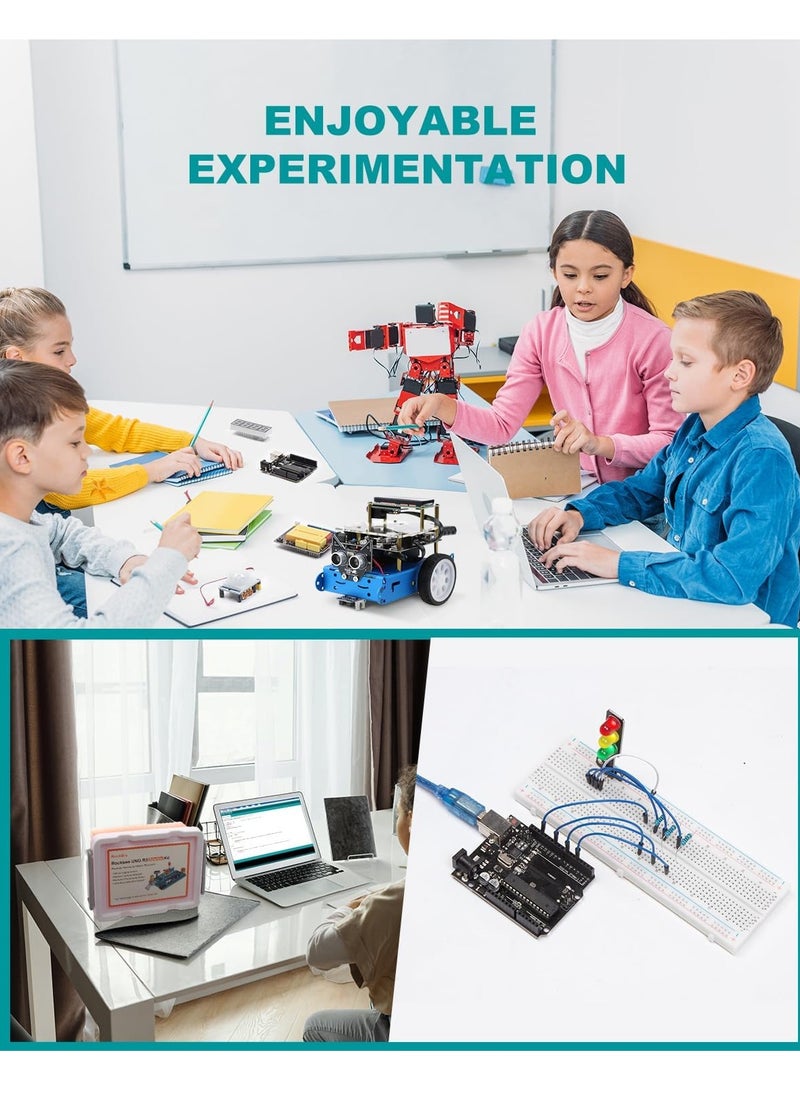 Generic - UNO R3 Starter Kit and Tutorial (55 Items), with Memory Card, Utilizes Original Chips Compatible with Arduino IDE - Image 1