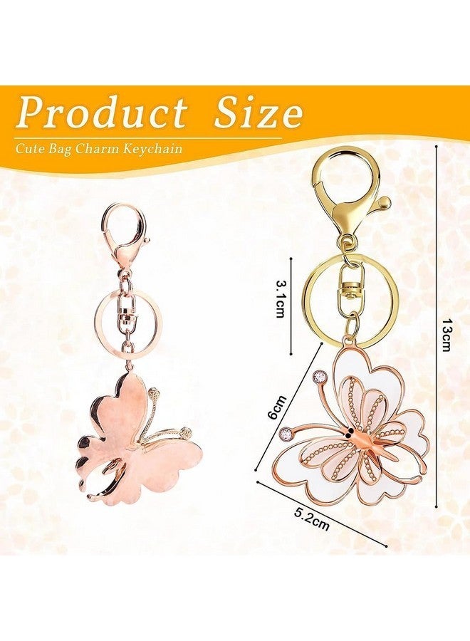 Fapiwen Butterfly Keychain, Cute Key Chain, 1 Set Butterfly Gift, Key Chain For Girls, Stylish Keychain For Bike, Car Key Chain, Bag Charms For Sisters & Friends - Image 2