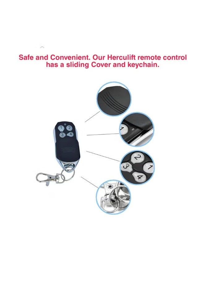 هيركليفت قطعتان من جهاز التحكم عن بعد لباب المرآب من شركة Herculift، ومحرك الطاقة، ومحرك الدفع، والزامل، والرافعة الطويلة، والمحرك الفائق، والمزيد - Image 4