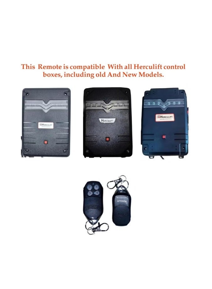هيركليفت قطعتان من جهاز التحكم عن بعد لباب المرآب من شركة Herculift، ومحرك الطاقة، ومحرك الدفع، والزامل، والرافعة الطويلة، والمحرك الفائق، والمزيد - Image 2