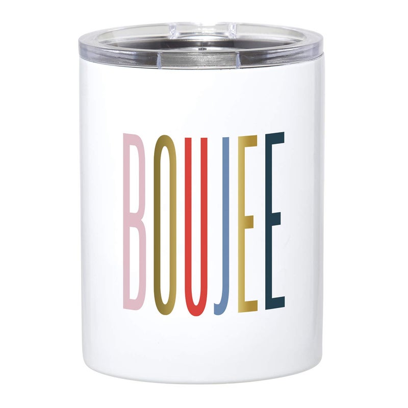 Slant Collections Creative Brands Slant CollectionsStainless Steel Travel Tumbler  12-Ounce  White - Boujee - Image 1