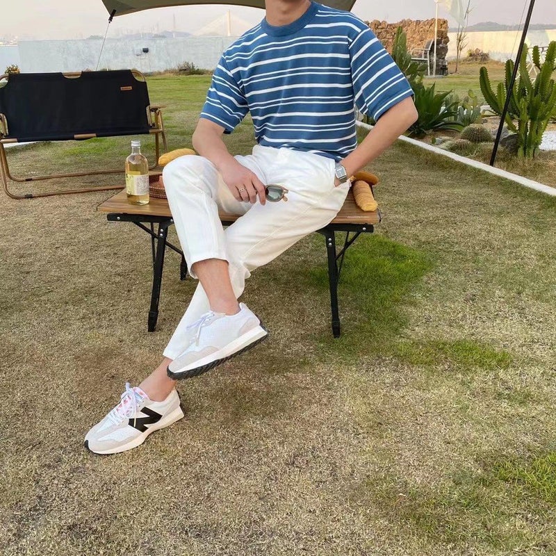 Summer Boys All-Match Loose Personality Striped T-Shirt Men'S Short-Sleeved T-Shirt Daily Casual Bottoming Top - Image 4