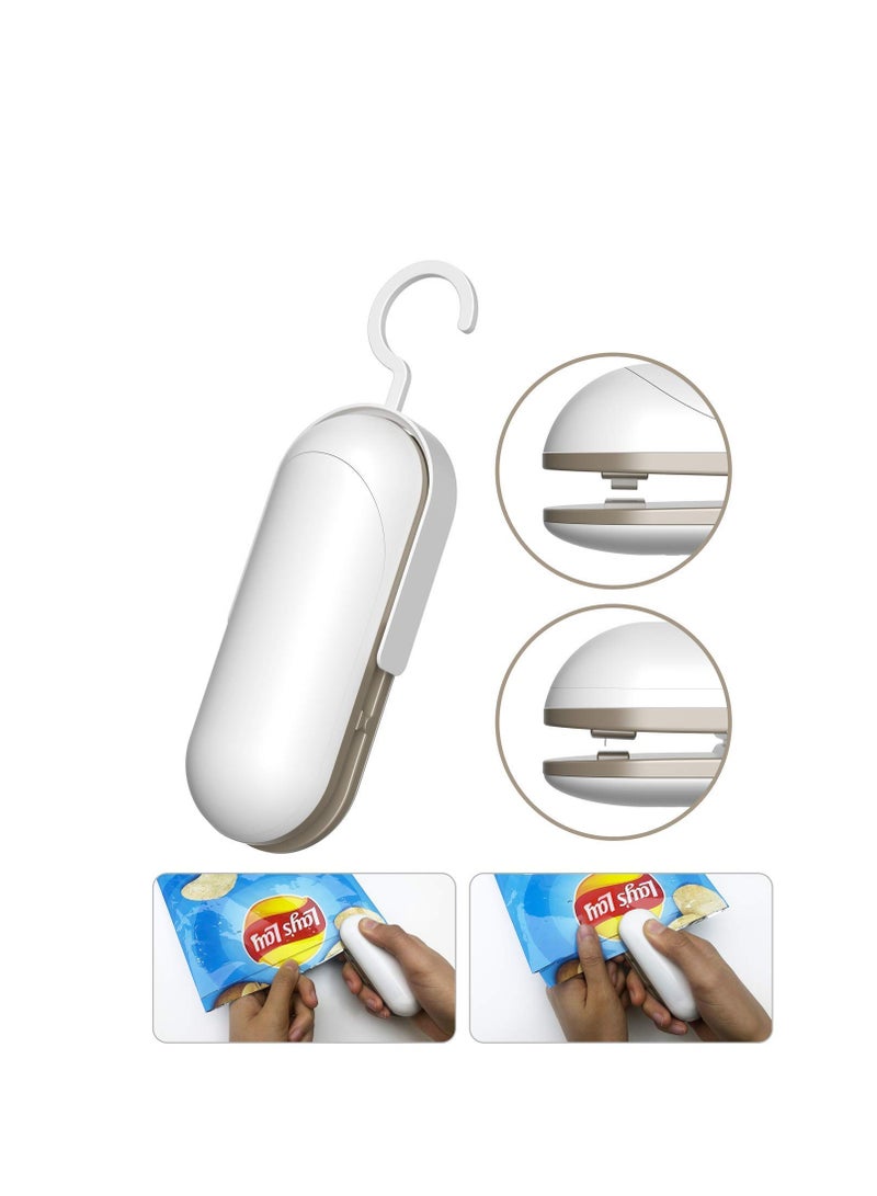 SYOSI خاتم الأكياس الصغير، جهاز محمول 2 في 1 لختم الطعام وقاطع، آلات ختم حرارية، ختم بلاستيكي، جهاز ختم الطعام باليد للأكياس البلاستيكية لحفظ الطعام أكياس snacks للحفاظ على freshness - Image 3