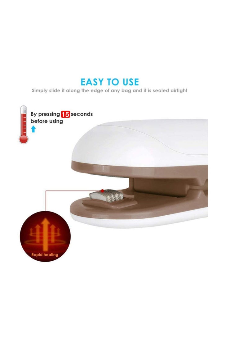 SYOSI خاتم الأكياس الصغير، جهاز محمول 2 في 1 لختم الطعام وقاطع، آلات ختم حرارية، ختم بلاستيكي، جهاز ختم الطعام باليد للأكياس البلاستيكية لحفظ الطعام أكياس snacks للحفاظ على freshness - Image 5