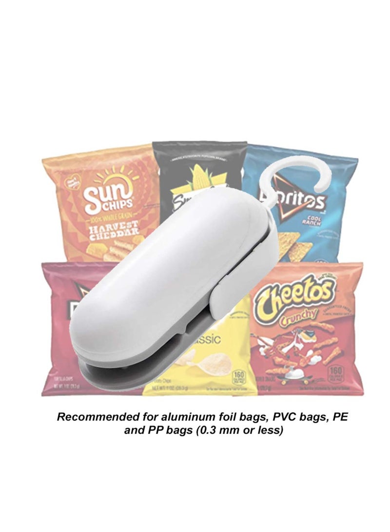 SYOSI خاتم الأكياس الصغير، جهاز محمول 2 في 1 لختم الطعام وقاطع، آلات ختم حرارية، ختم بلاستيكي، جهاز ختم الطعام باليد للأكياس البلاستيكية لحفظ الطعام أكياس snacks للحفاظ على freshness - Image 2