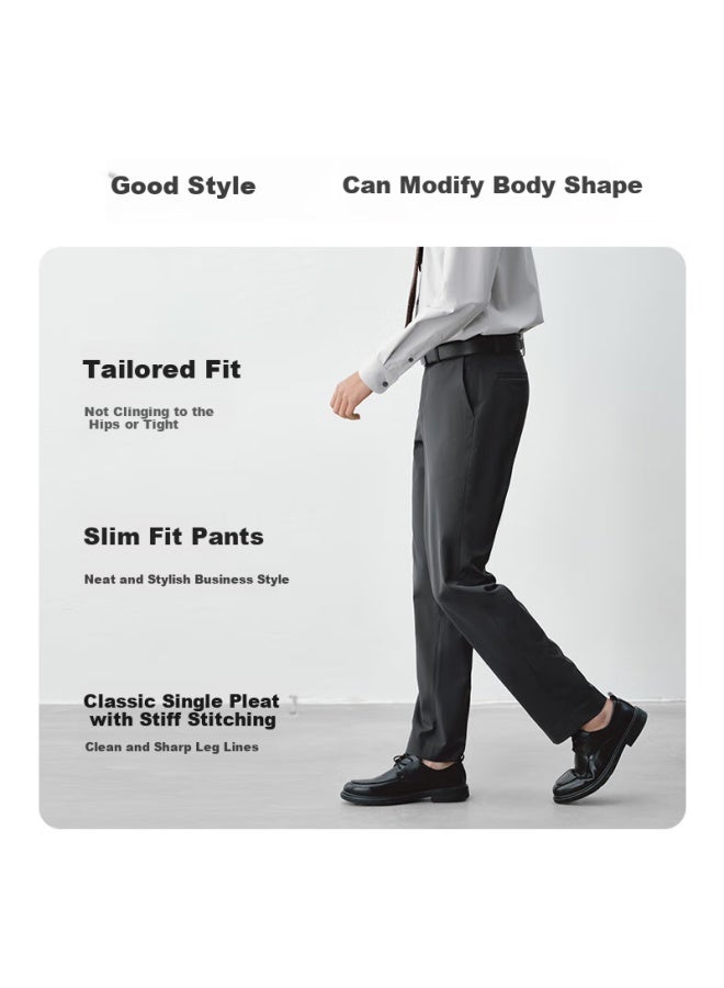 JD.com Men'S Business Anti-Wrinkle Easy Care Straight Leg Casual Pants Men'S Suit Pants Men Navy Blue 38 - Image 4