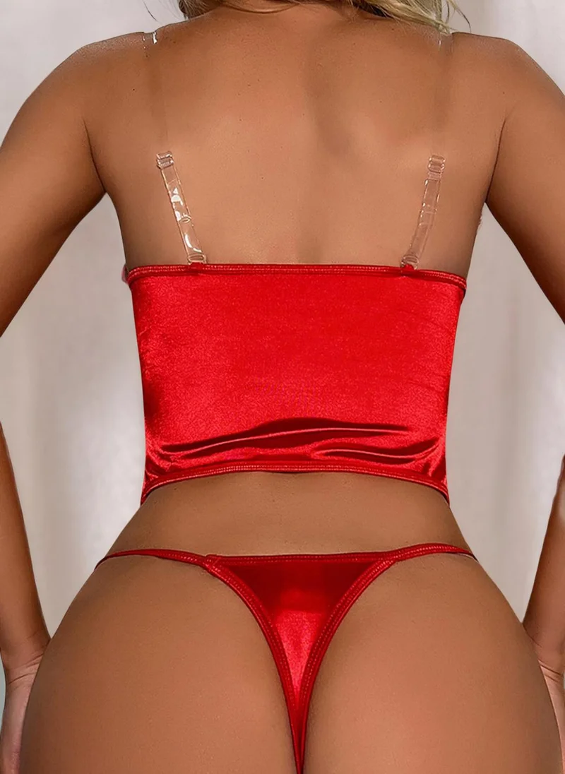 Take Two Wired Corset Top, Brief and Stocking Set