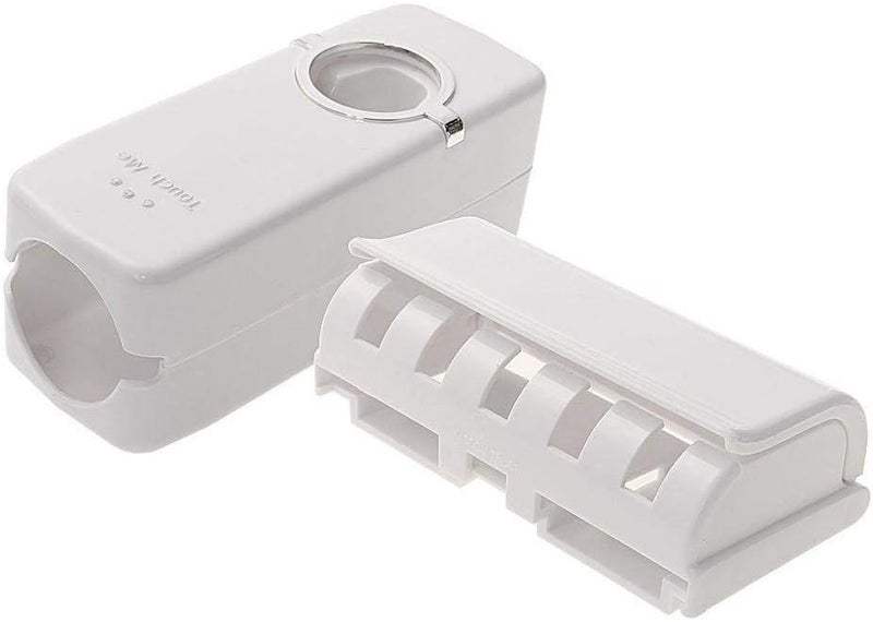 ZTO Touch me Hands Free Toothpaste Dispenser Automatic Toothpaste Squeezer and Toilet Brush/Toothbrush Holder Set(5 Brush Holder) - Image 4