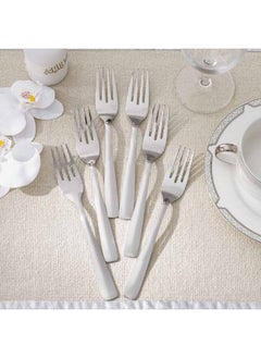 DANUBE HOME Danube Home Dune 6-Pc Dinner Fork Set Elegant Silver Stainless Steel Durable And Stylish Perfect For Formal Dining Everyday Meals And Special Occasions 18.5X2.5 Cm  - Image 1