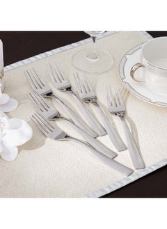 DANUBE HOME Danube Home Dune 6-Pc Dinner Fork Set Elegant Silver Stainless Steel Durable And Stylish Perfect For Formal Dining Everyday Meals And Special Occasions 18.5X2.5 Cm  - Image 2