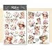 CATaireen Rub On Transfers Stickers 2 Sheets for Crafts Cloth Glass Acrylic Wood Furniture Small Vintage Junk Journal Supplies Scrapbooking Items Christmas Thanksgiving Pink Girl and Cat - Image 2