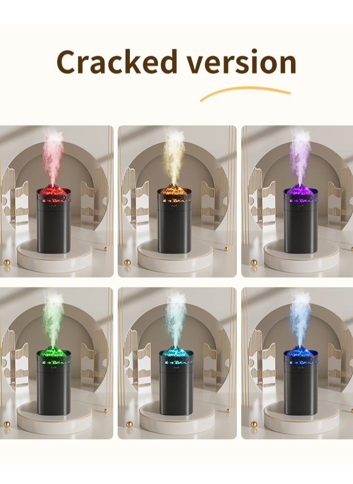 Generic - Novelty Volcano-Style Humidifier and Aroma Diffuser: Home & Office Portable Model with Colorful Ambient Lights - Image 1