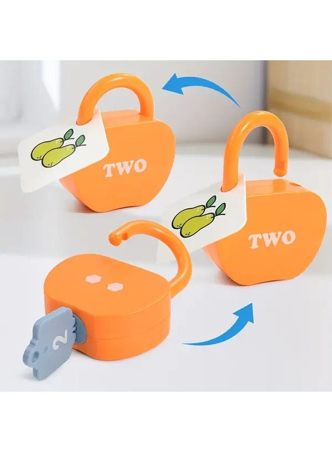 Kids Number Matching Lock Toy Apple Shape Box With 10 Locks Educational Gift - Image 5