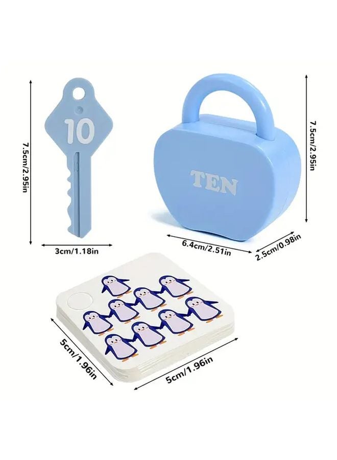 Kids Number Matching Lock Toy Apple Shape Box With 10 Locks Educational Gift - Image 3