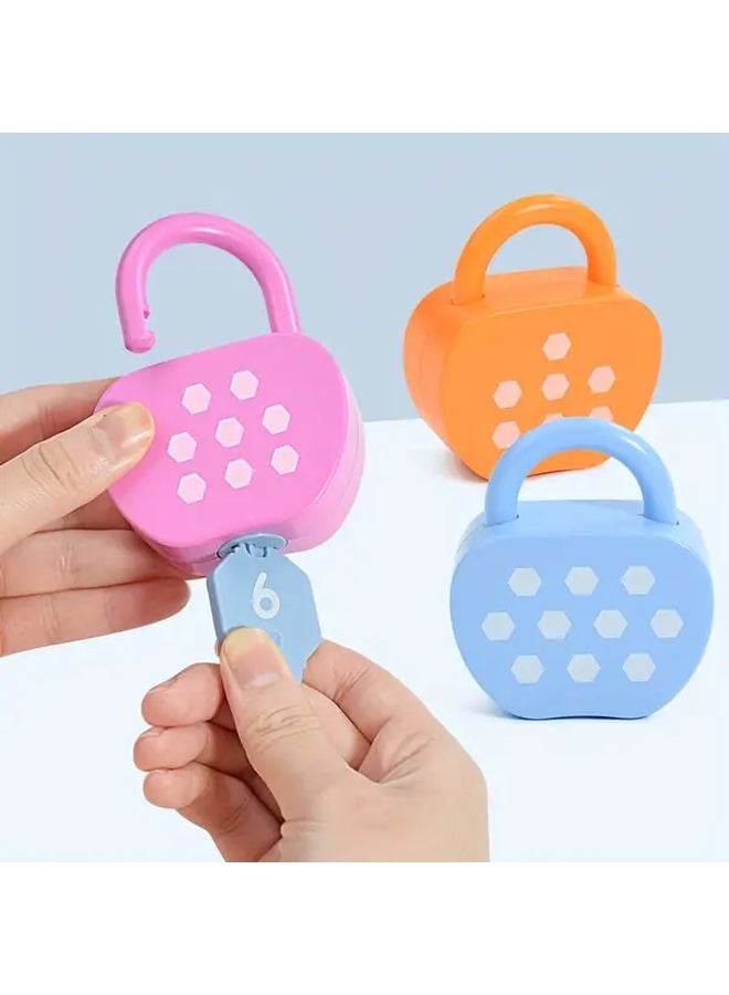 Kids Number Matching Lock Toy Apple Shape Box With 10 Locks Educational Gift - Image 4
