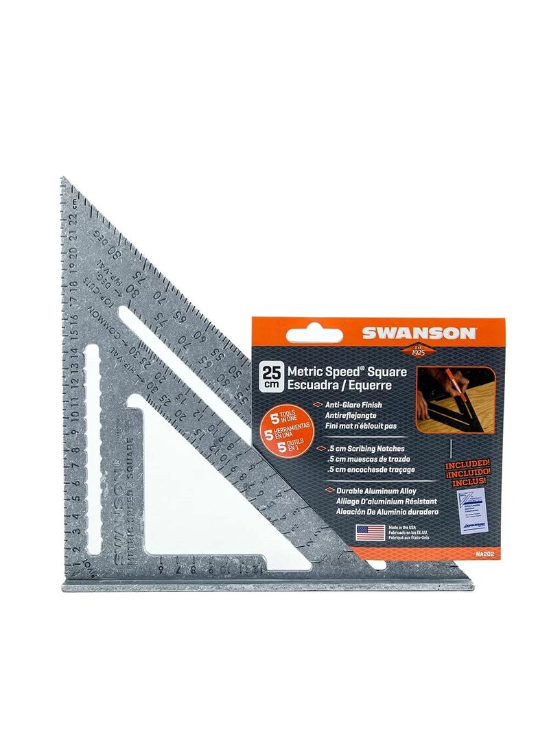 Swanson Tool Co. , Inc Swanson NA202 Metric Speed Square Layout Tool (Aluminum)  - Image 2