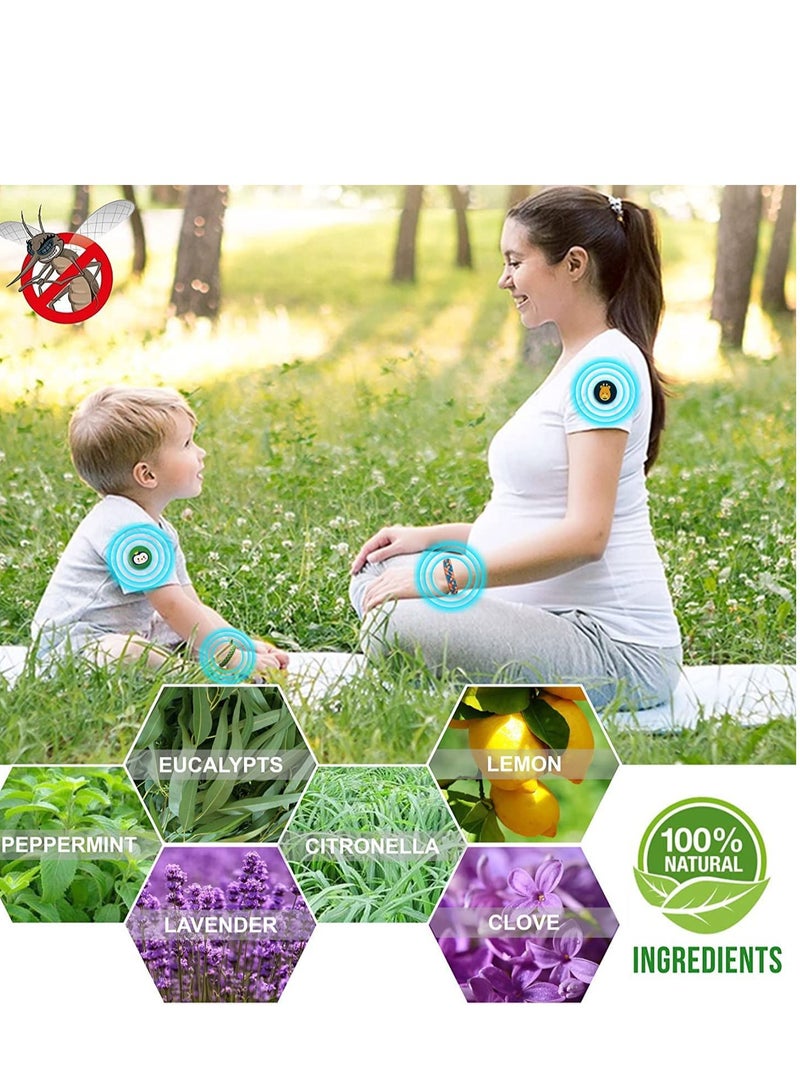 Zikra Mosquito Repellent Bracelets 18 Pack, PU Leather  Bands with 12 Pcs Patches, DEET-Free Wristbands Stickers for Adults and Kids Indoor Outdoor Protection - Image 2