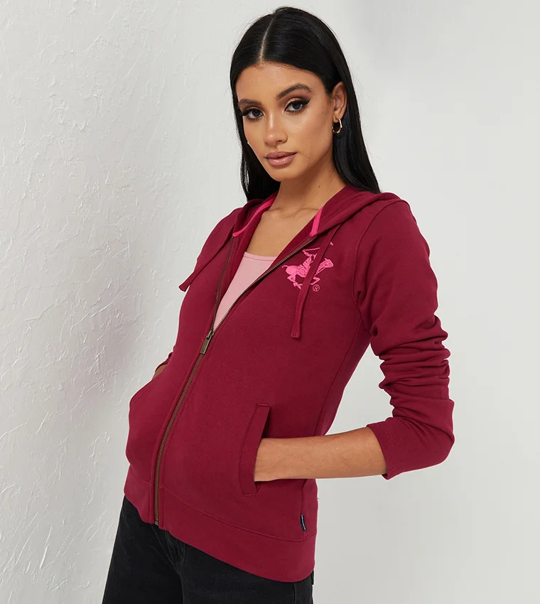 Logo Embroidered Fleece Hoodie