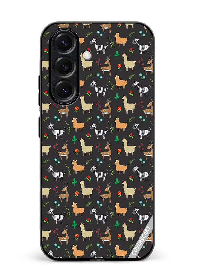 Protective Case Cover For Samsung Galaxy S25 Jungle Animals Pattern Design Multicolour