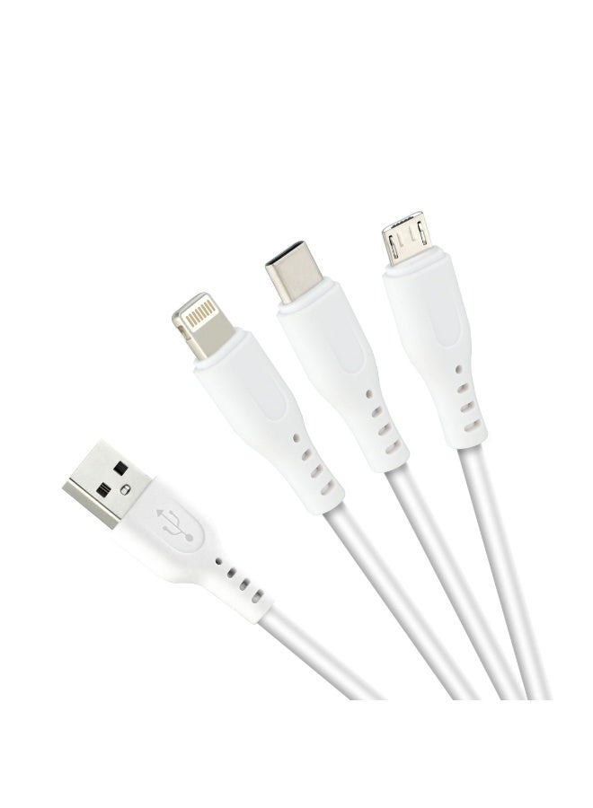 ERD كابل الشحن السريع ERD 3 في 1 | USB-A إلى Micro USB، USB-A إلى Type-C، وUSB-A إلى Lightning | شحن ونقل بيانات عالي السرعة (USB-A إلى Type-C) | كابل متين وخفيف الوزن بطول متر واحد | عمر افتراضي يصل إلى 15000 انحناءة | للهواتف الذكية والأجهزة اللوحية وغيرها - Image 2