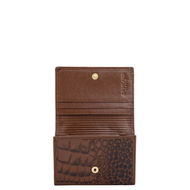 Da Milano Date Da Milano Croco-Embossed Leather Card Case Wallet - Date (CA-0028G)  | Best Price UAE
