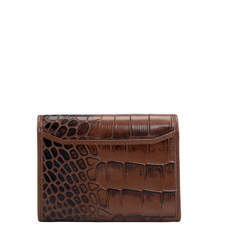 Da Milano Date Da Milano Croco-Embossed Leather Card Case Wallet - Date (CA-0028G)  | Best Price UAE