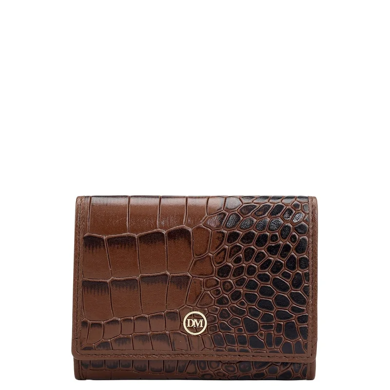 Da Milano Da Milano Croco-Embossed Leather Card Case Wallet - Date (CA-0028G)