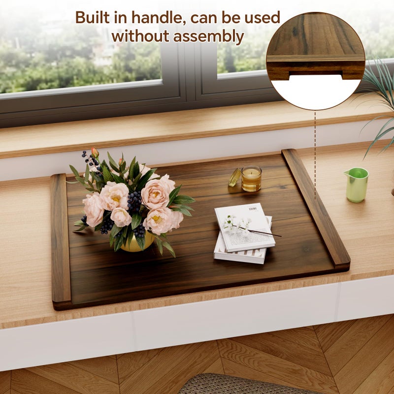 Oenalw Noodle Board Stove Cover Wood (Ready to Use), Stove Top Covers for Electric Stove, Gas Stove, Wooden Decorative Rustic Kitchen Serving Tray, for Range Stovetop, Cooktop, 30'' * 22'', Brown - Image 5