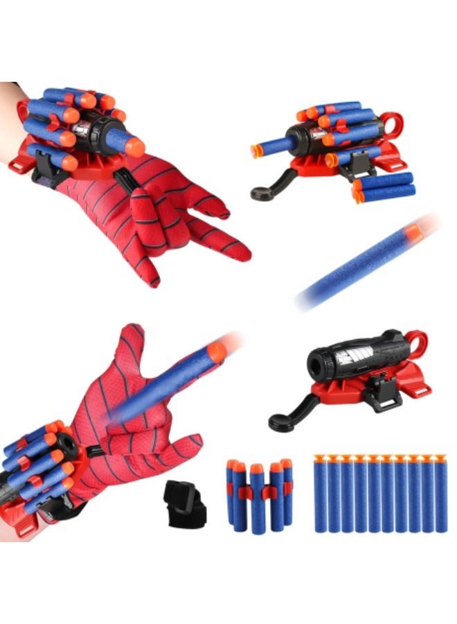 مجموعتان من قفازات إطلاق شبكة العنكبوت مع مجموعة ألعاب المعصم Hero Webs Shooter للأطفال - Image 1
