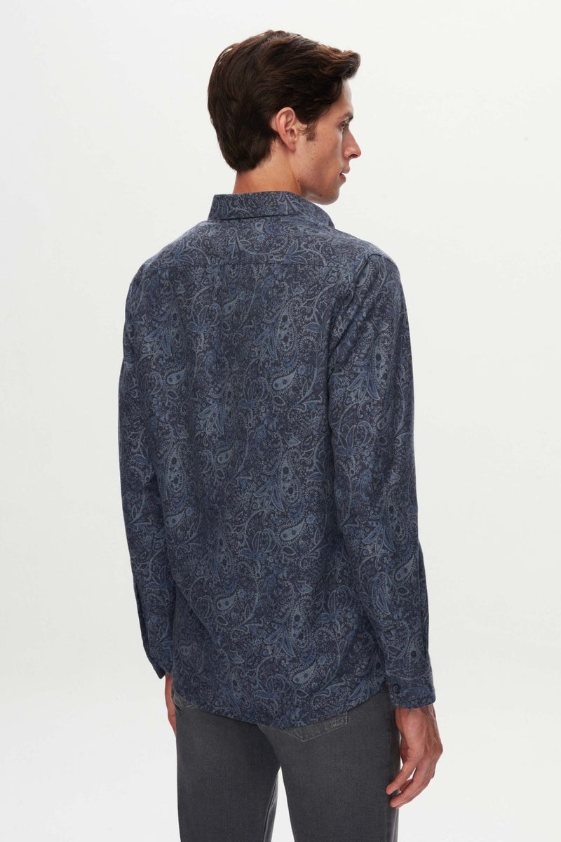D'S DAMAT D'S Groom Ds Groom Slim Fit Brown Printed Shirt - Image 3