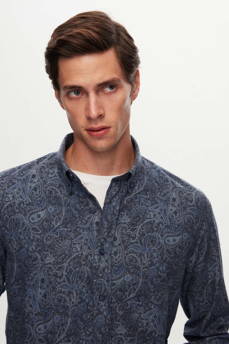 D'S DAMAT D'S Groom Ds Groom Slim Fit Brown Printed Shirt - Image 4