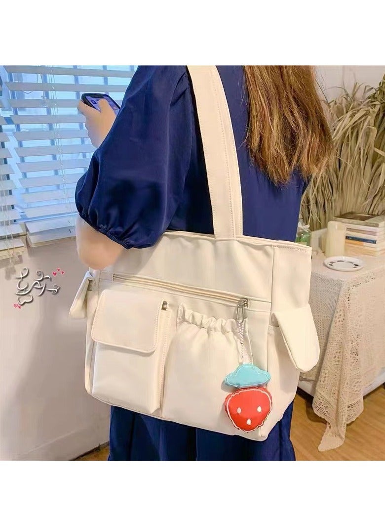 HIHILOOK Women's Shoulder Tote Bag Canvas Handbag For Women Large Capacity Bucket Bag Fashionable Travel Messenger Shoulder Bag for Ladies Girls College Students  - Image 1
