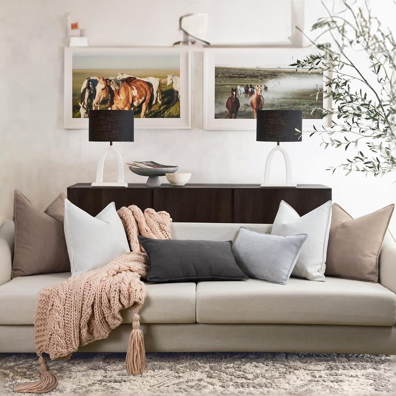 ZWJD غطاء وسادة بيج من، مقاس 26x26، مجموعة من 2 قطع، مصنوع من قماش الشينيل، بتصميم أنيق، ناعم وفاخر، مناسب للأريكة والسرير وديكور المنزل. - Image 4