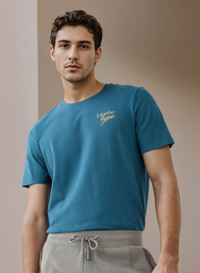 Iconic Iconic Slogan Print Pique T-shirt