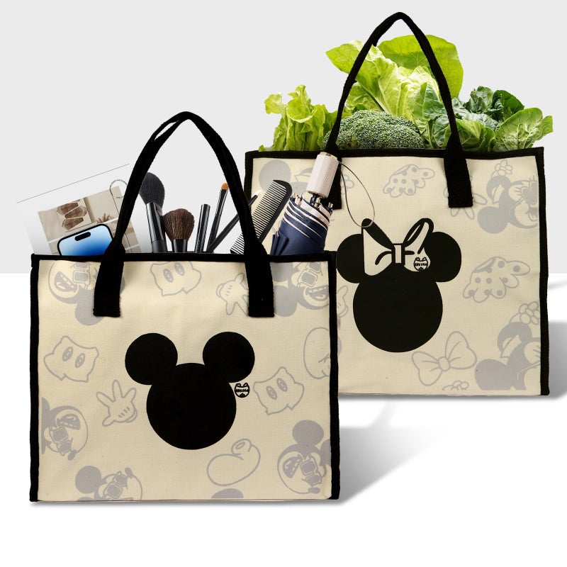 Charmory Cute Canvas Tote Bag Aesthetic for Women,Reusable Cloth Bags Shoulder Bag for Work Beach Travel with Zipper and Inner Pocket - Image 5