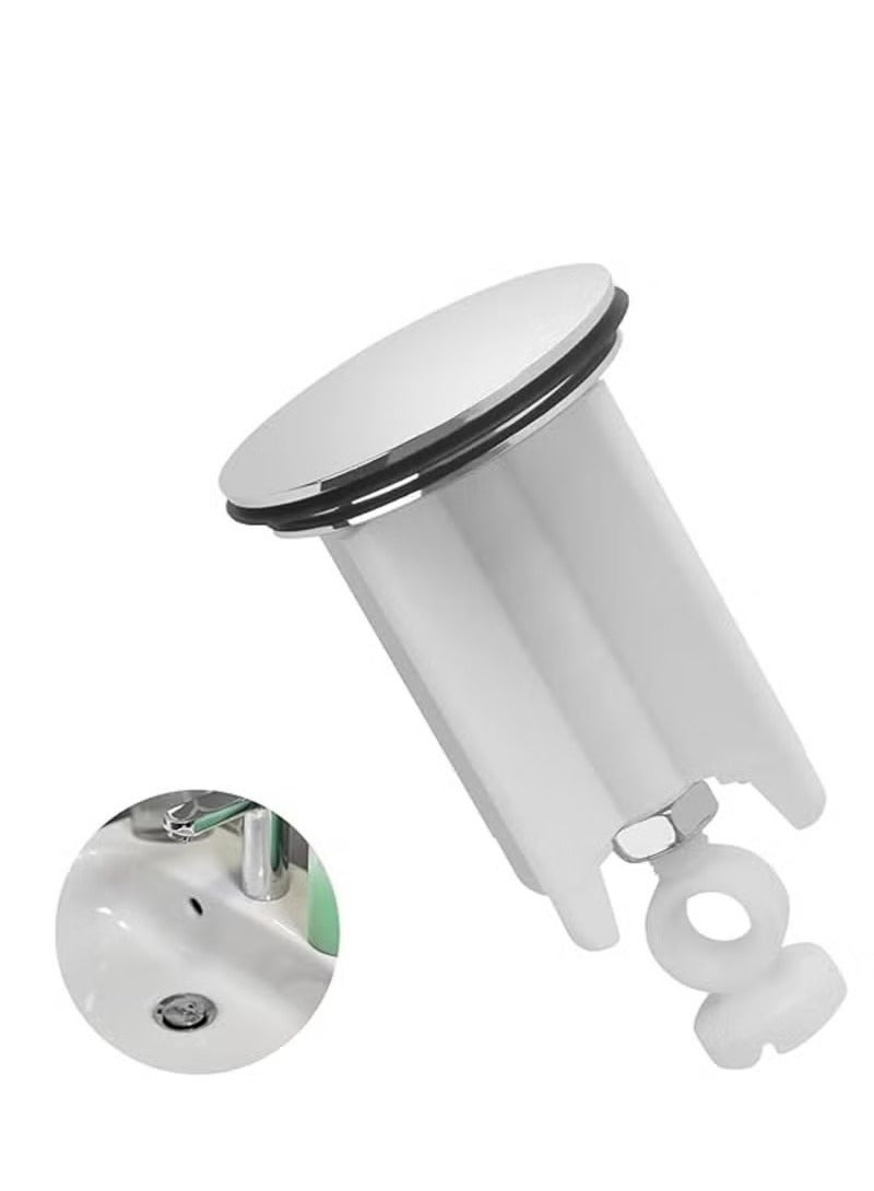 سدادة حوض عالمية، سدادة حوض حمام مقاس 40 مم، سدادة تصريف بديلة قابلة للفتح والإغلاق، مناسبة لحوض المطبخ والحمام، ارتفاع قابل للتعديل، أحواض وبيديه - Image 1