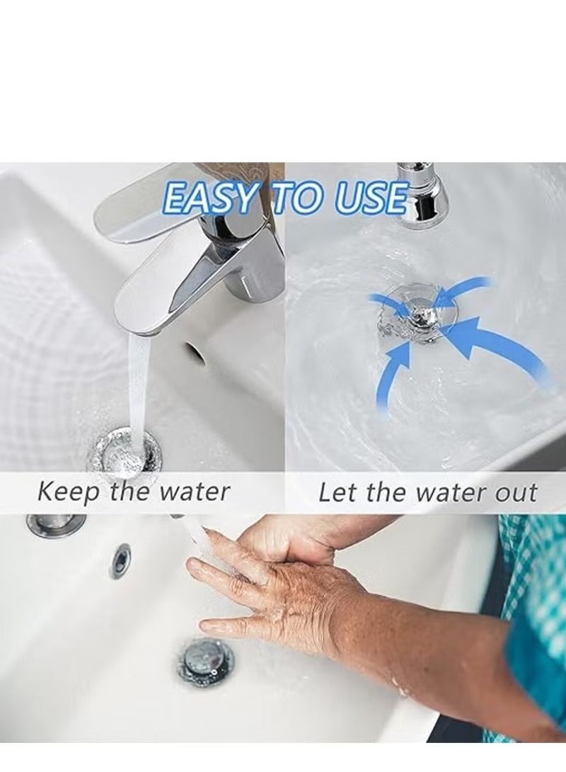 سدادة حوض عالمية، سدادة حوض حمام مقاس 40 مم، سدادة تصريف بديلة قابلة للفتح والإغلاق، مناسبة لحوض المطبخ والحمام، ارتفاع قابل للتعديل، أحواض وبيديه - Image 2