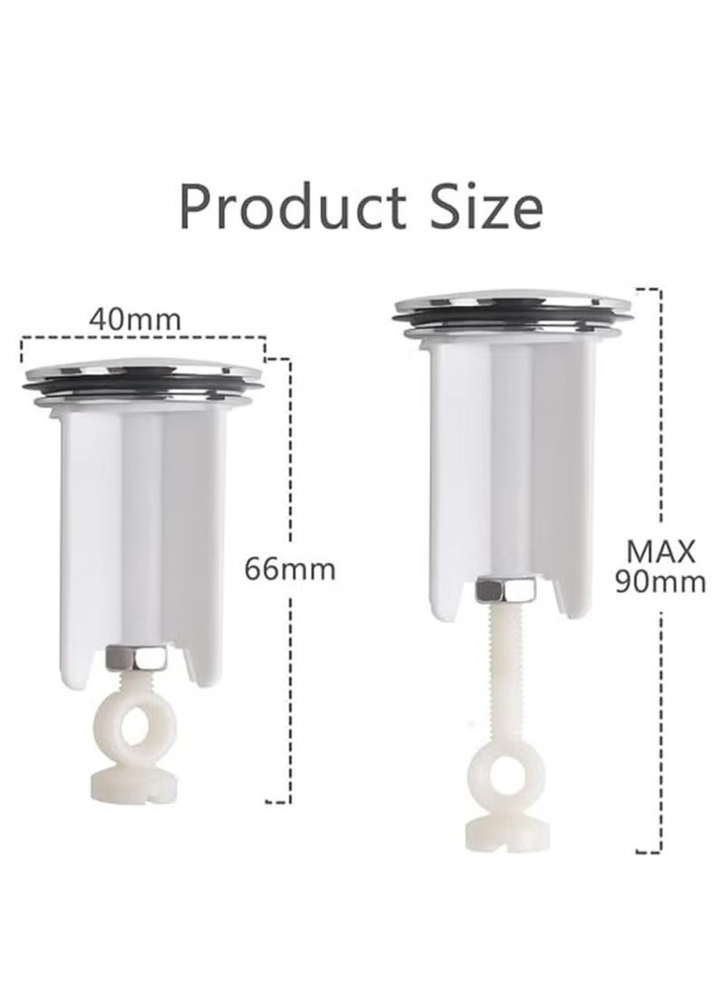 سدادة حوض عالمية، سدادة حوض حمام مقاس 40 مم، سدادة تصريف بديلة قابلة للفتح والإغلاق، مناسبة لحوض المطبخ والحمام، ارتفاع قابل للتعديل، أحواض وبيديه - Image 4