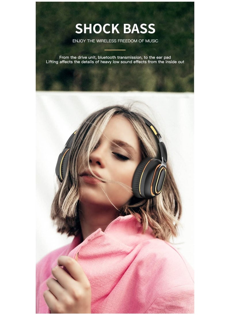 SYOSI - Foldable Over-Ear Wireless Headphones, Hi-Fi Sound Bluetooth Headphones Lightweight Over-Ear Headphones with Ergonomically Designed Soft and Comfortable for Office, School, Travel, Sports - Image 1