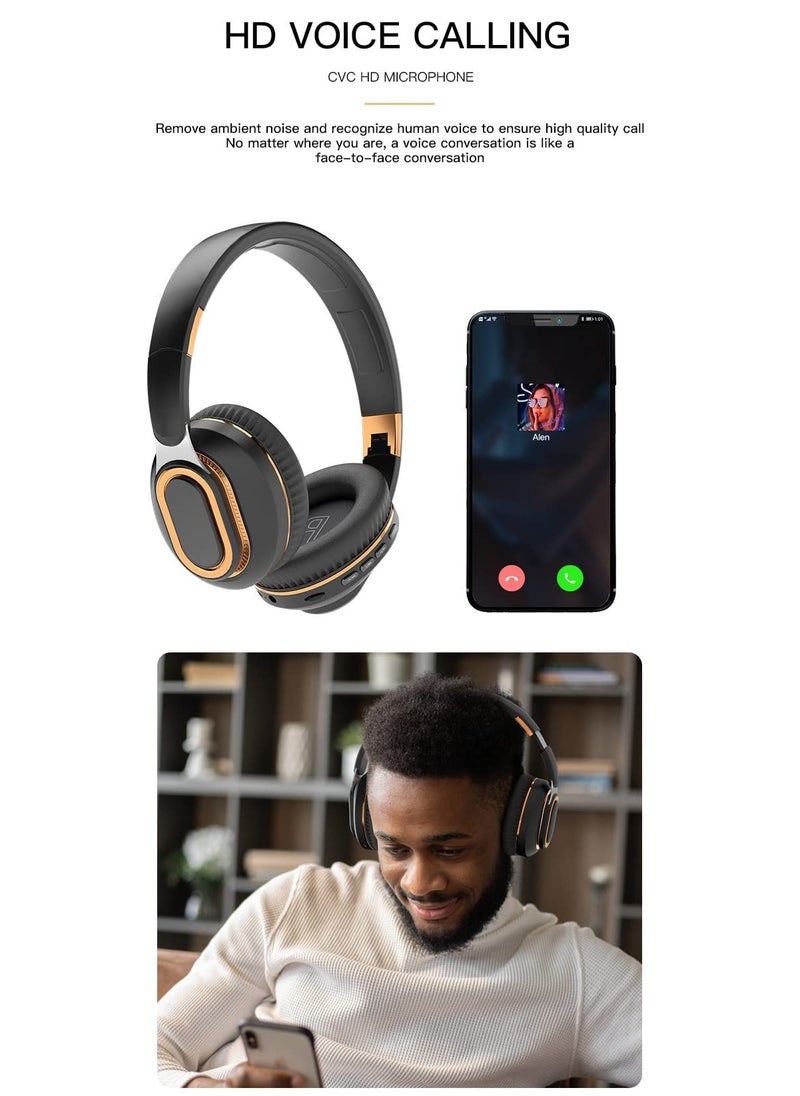 SYOSI - Foldable Over-Ear Wireless Headphones, Hi-Fi Sound Bluetooth Headphones Lightweight Over-Ear Headphones with Ergonomically Designed Soft and Comfortable for Office, School, Travel, Sports - Image 1