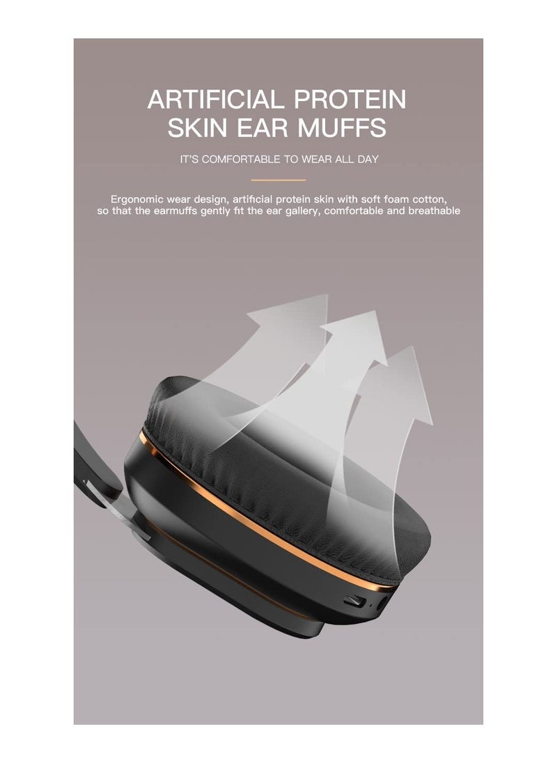 SYOSI - Foldable Over-Ear Wireless Headphones, Hi-Fi Sound Bluetooth Headphones Lightweight Over-Ear Headphones with Ergonomically Designed Soft and Comfortable for Office, School, Travel, Sports - Image 1