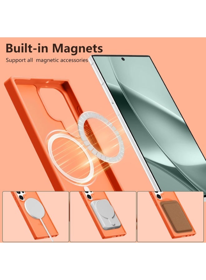 ACLIX Magnetic Case for Samsung Galaxy S26 Ultra, Translucent Matte Back, Shockproof Magnetic Case Compatible with MagSafe, for Samsung Galaxy S26 Ultra (Orange) - Image 4