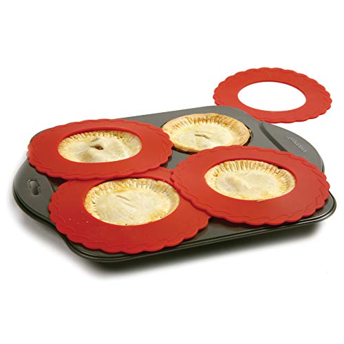 Norpro Silicone Mini Pie Pan Shields, Set of 4, 6 inch, Red - Image 3