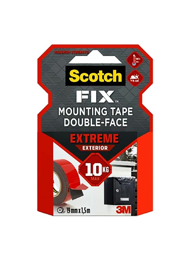 Scotch  Extreme Exterior Double-Face Mounting Tape Red and Black 19mm x 1.5m UU011753207  - Image 1