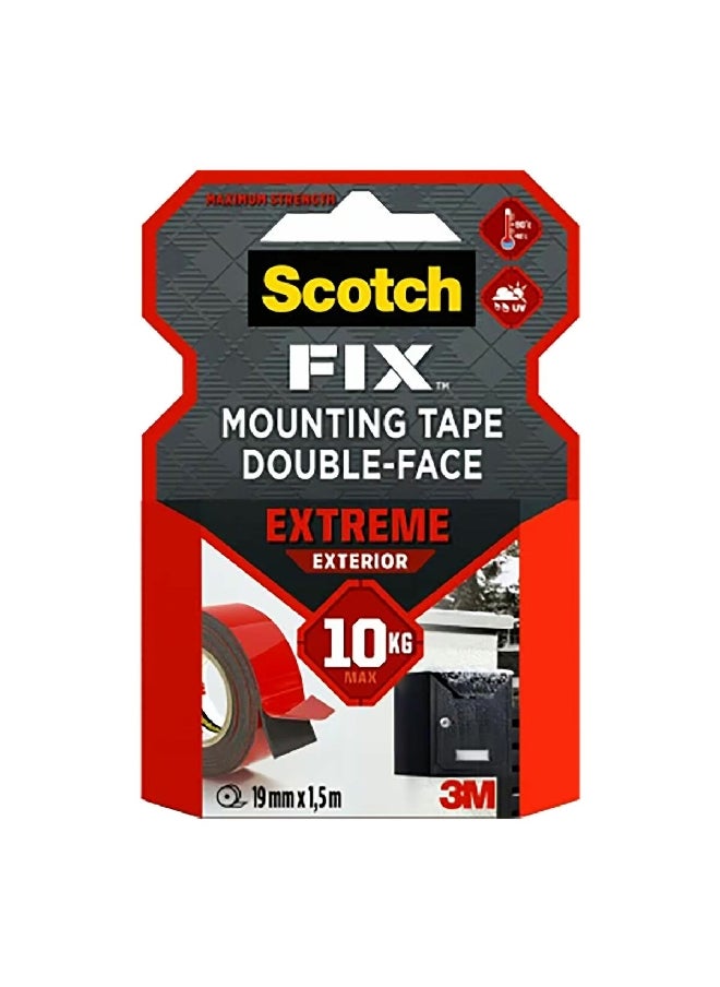 Scotch  - Extreme Exterior Double-Face Mounting Tape Red and Black 19mm x 1.5m UU011753207 - Image 1