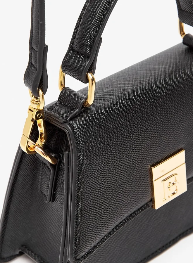 Flora Bella By Shoexpress Solid Satchel Bag with Handle and Magnetic Closure