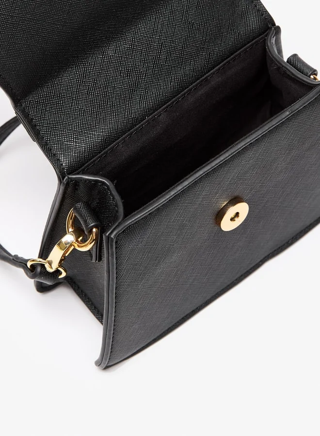 Flora Bella By Shoexpress Solid Satchel Bag with Handle and Magnetic Closure