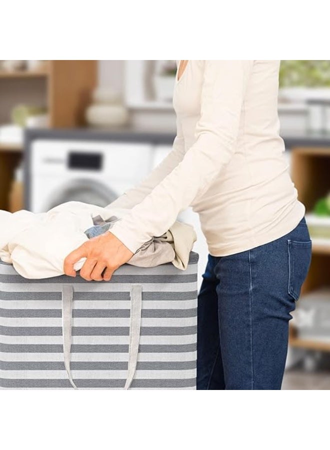 Spaceshoop Laundry Hamper, 75L Large Collapsible Tall Laundry Basket with Handles, Water Resistant Freestanding Clothes Hamper, Storage Basket, Storage Bags for Clothes Toy 60 * 40 * 30  - Image 4