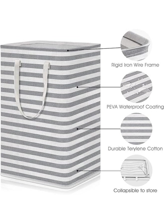 Spaceshoop Laundry Hamper, 75L Large Collapsible Tall Laundry Basket with Handles, Water Resistant Freestanding Clothes Hamper, Storage Basket, Storage Bags for Clothes Toy 60 * 40 * 30  - Image 3