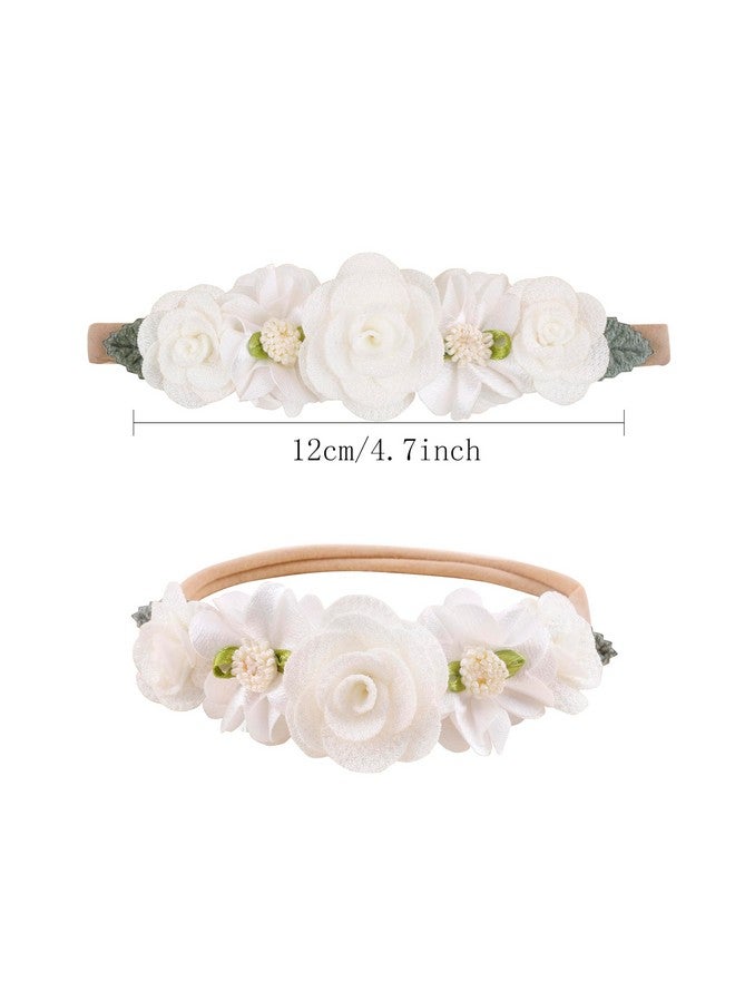 BFNAAgirl Flower Headband for Baby Girl Elastic Baby Floral Headbands Crown Hairbands Hair Accessories for Kids (089#, stretchy size) - Image 3